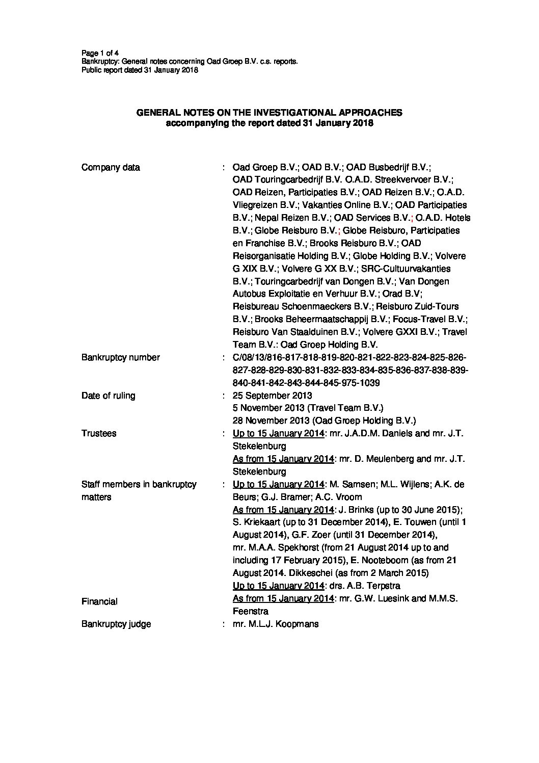 Report 10 &#8211; General information